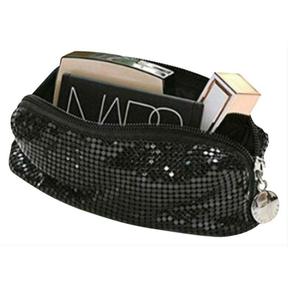 NEW Blanc Black Sequin Pouch Cosmetic Pouch Bag